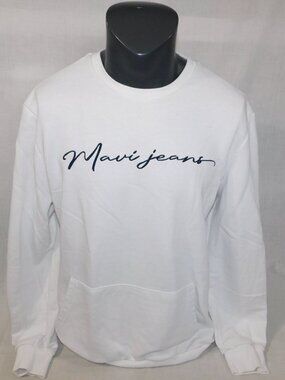 Mavi Jeans White Embroidered Spellout Crewneck Sweatshirt Mens XL